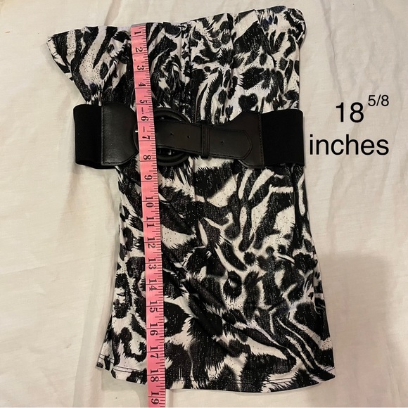 Rue21 Zebra print tube / strapless top with black belt - Picture 4 of 9